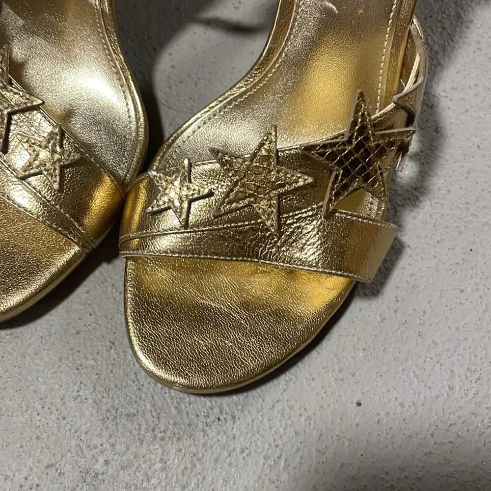 MICHAEL Michael Kors Gold Strappy Heels Size 7